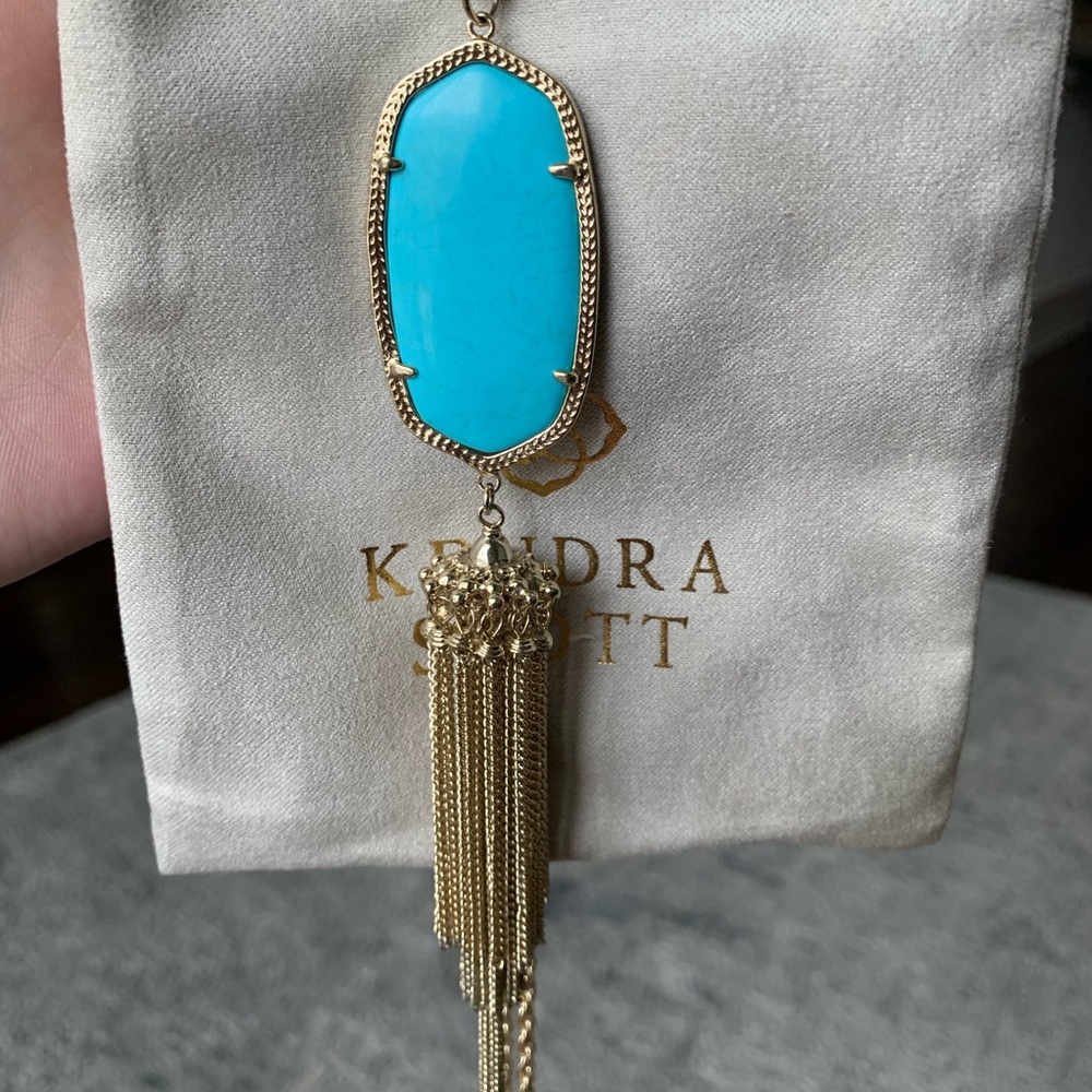 Kendra Scott Rayne Necklace in Turquoise and Gold